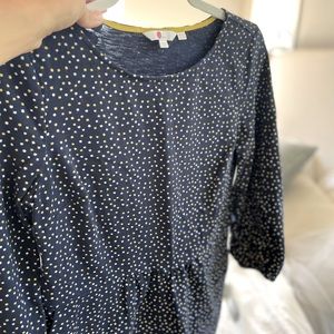 Boden Odelia 3/4 length sleeve Navy Jersey dress. Size 8.